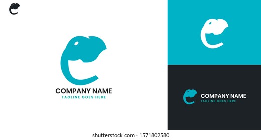 Logo Elephant - All elements on this template are editable with vector software.