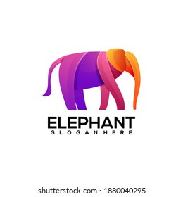 Logo Elephant Colorful Gradient Vector Design