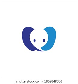 logo elephant icon template vector