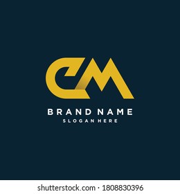 Logo with EM or CM letter and modern style design concept, template