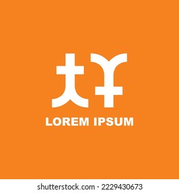 Logo emblem Abstract Simple Design Black White Letter Monogram Vector