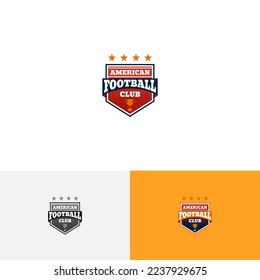 Logo Emblem American Football Badge Shield with Trophy Symbol for Sport Team Esport Club Brand Product T-Shirt Hat