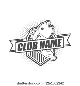 Logo emblem badge design element with fishing theme