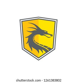 Logo emblem badge design element with dragon theme