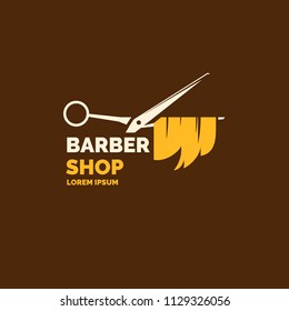 Logo and emblem for the Barber shop. Elements to cutting and styling hair. Vector illustration.