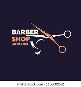 Logo and emblem for the Barber shop. Elements to cutting and styling hair. Vector illustration.