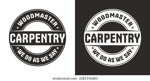 Logo or emblem for carpentry or wood carving. Design for jointer and carpenter or workshop or woodworking