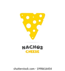 Logo or emblem, cheese nachos on a white background. Mexican food, snacks and food concept 
