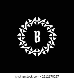 logo emblem circle letter B. Gothic emblem that seems mysterious and intimidating.