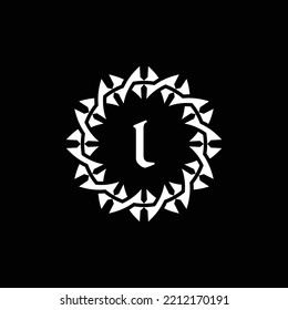 logo emblem circle letter L. Gothic emblem that seems mysterious and intimidating.