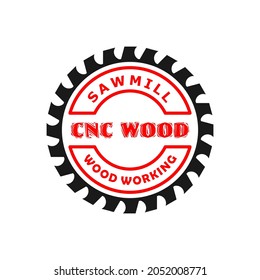 Logo emblem cnc wood, sawmill, woodworking.