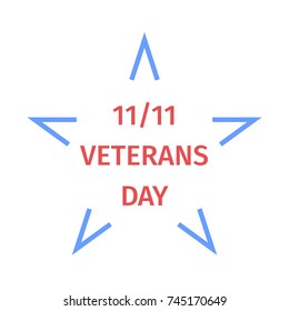 Logo, emblem of the day of veterans of the United States in the form of a star
