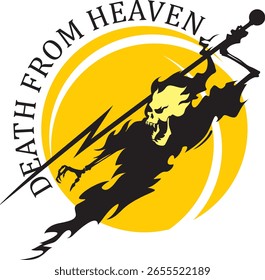 logotipo emblema dMorte impressionante relâmpago do céu vetor ilustração