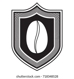 logo emblem decorative of bean coffee black silhouette vector illustration