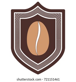 logo emblem decorative of bean coffee silhouette color section vector illustration