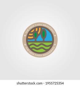 logo emblem design template, with farm icon