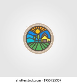 logo emblem design template, with farm icon