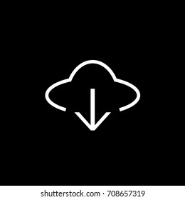 Logo emblem download with cloud and downward direction