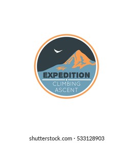Logo, emblem expedition, climbing, ascent.