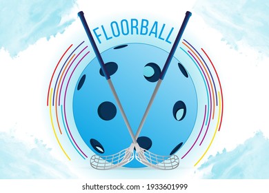 Logo, emblem for floorball. Vector illustration