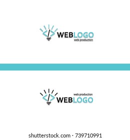 Logo, emblem, icon for web studio, program development. Vector illustration.