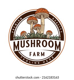 logo emblem logo illustration oyster mushroom.