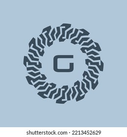 logo emblem initials letter G. modern and technological emblems are suitable for companies in the digital era. alphabet decorative emblem