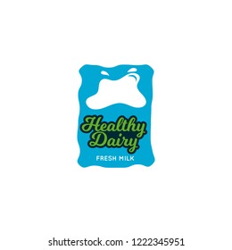 Logo Emblem Label Packaging Healthy Splash Cream Milk Liquid Yogurt
