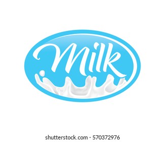 Logo Emblem Label Packaging Healthy Splash Cream Milk Liquid Yogurt 