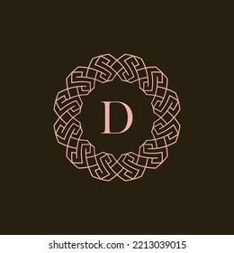 logo emblem letter D that is luxurious and elegant. charming and beautiful circle emblem