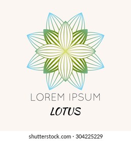 logo, emblem with a lotus flower, a natural element in stylized form