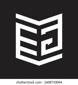 EG Logo Emblem Monogram With Shield Style Design Template Isolated On Black Background