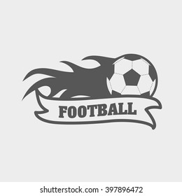 logo, emblem on the theme of soccer, football. design concept of football icon with ball on fire