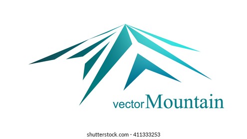 Logo emblem of snow mountain peak (Mont Blanc).