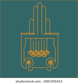 The logo is an emblem in the style of modernity