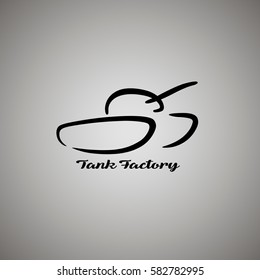 Logo, emblem for the tank factory; Vector illustration. 