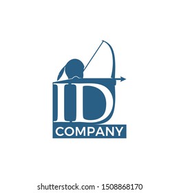 logo emblem with  warrior archery