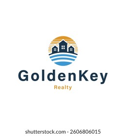 The logo embodies elegance and trust in real estate. With a refined house icon and modern skyline, it represents security and growth. The sleek typography and balanced colors reflect professionalism.