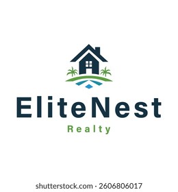 The logo embodies elegance and trust in real estate. With a refined house icon and modern skyline, it represents security and growth. The sleek typography and balanced colors reflect professionalism.