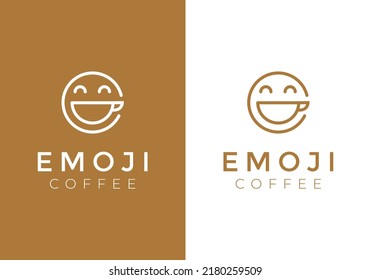 Logo emoticon, suitable for cafes, coffee shops, and coffee brands.