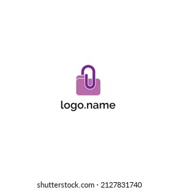 Logo encryption security icon.  Purple colors