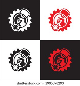 logotipo de la pieza de repuesto del pistón del motor