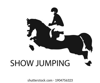 Logo Equestrian Sport, Rider On A Horse In A Jump