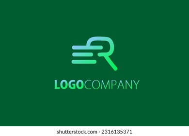 Monograma con forma de letra ER con logotipo con gradiente para el logotipo de la compañía