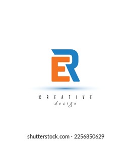 RE logo ER, R, E abstract letters logo monogram