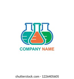 logo Erlenmeyer Flask and Volumetrik Flask vector