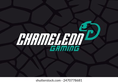 Logo esport chameleon gaming background black