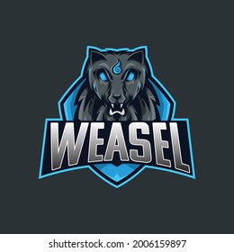 Logo e-sport illustration weasel template