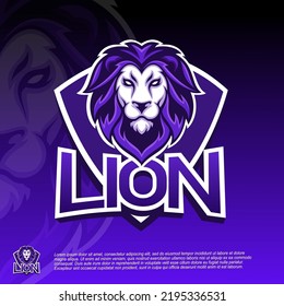 Logo Esport Lion Head Color Vector Template Illustration Design. Eps 8.