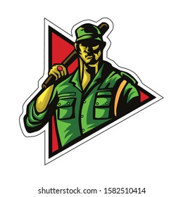 Logo esport man hero vector 